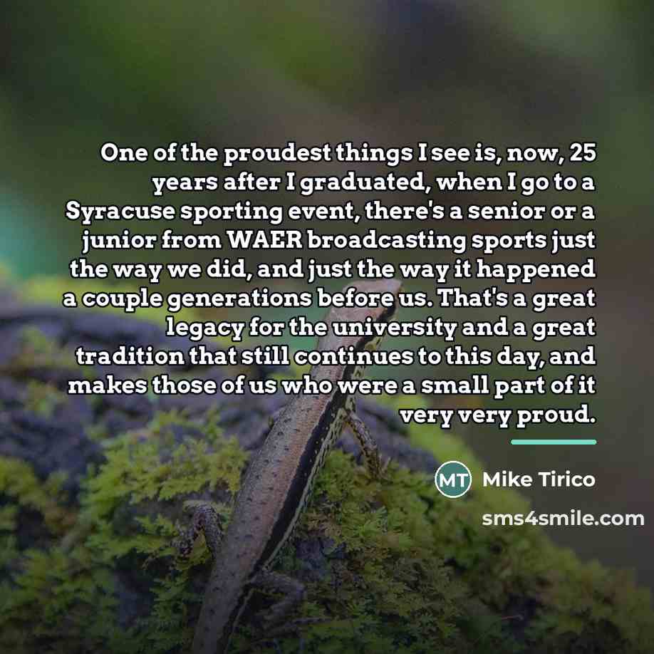 “One of the proudest things I see is, now, 25…” quote by Mike Tirico