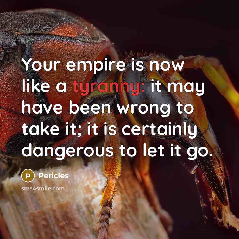 “Your empire is now like a tyranny: it may have…” quote by Pericles