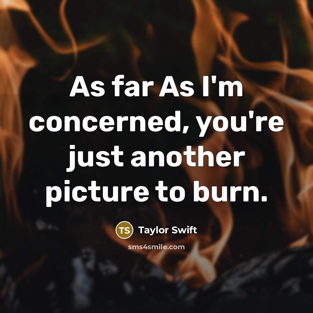 “As far As I'm concerned, you're just another picture to…” quote by Taylor Swift