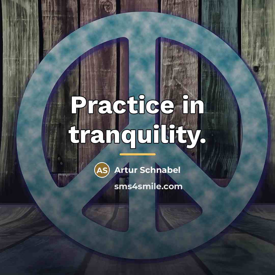 “Practice in tranquility.…” quote by Artur Schnabel