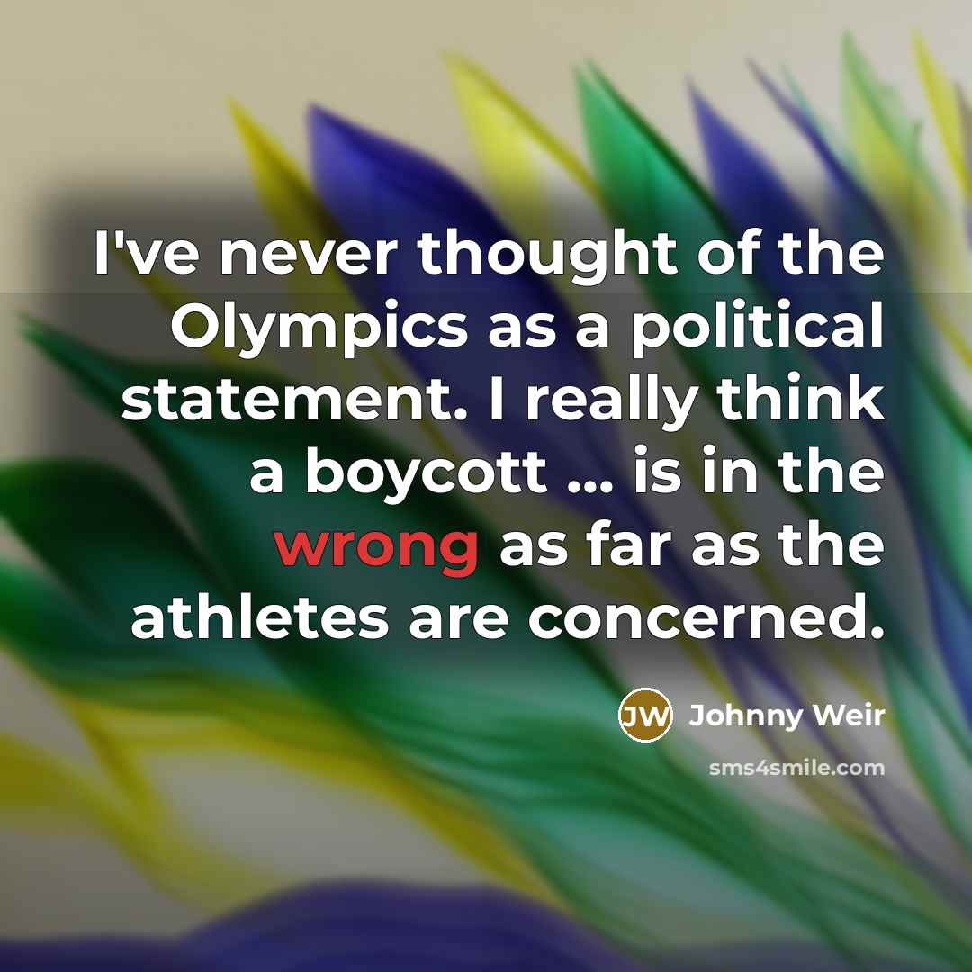 “I've never thought of the Olympics as a political statement.…” quote by Johnny Weir