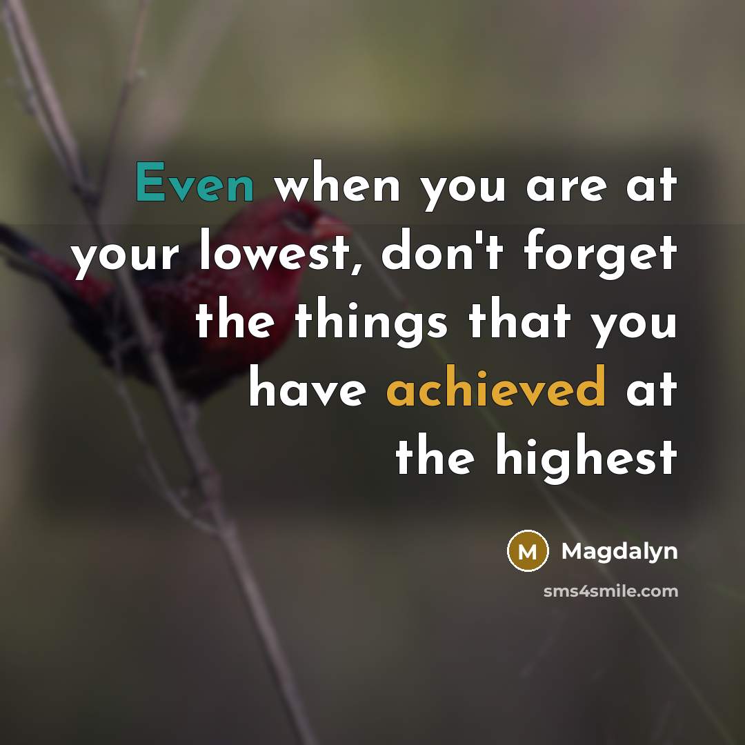 “Even when you are at your lowest, don't forget the…” quote by Magdalyn