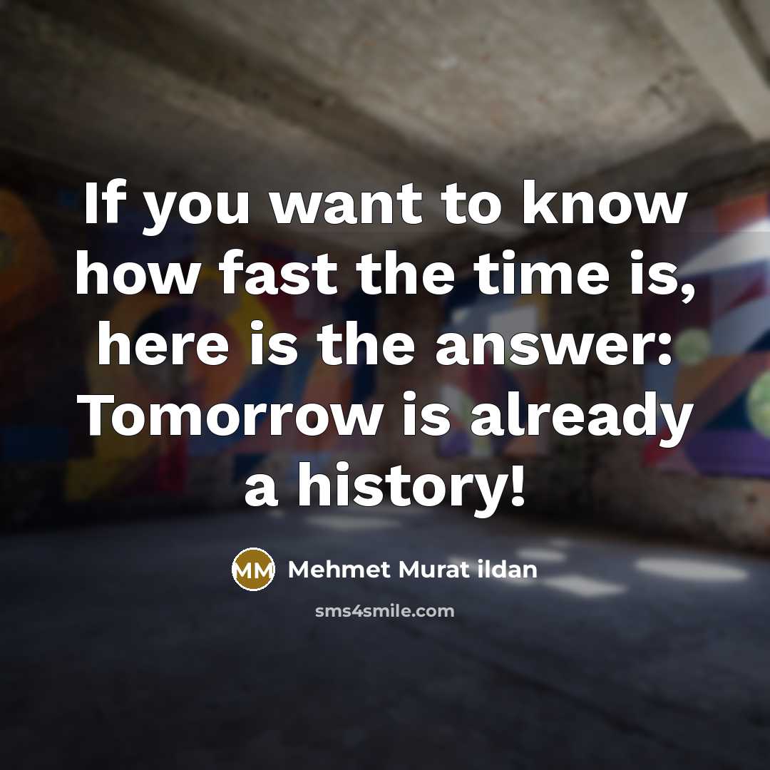 “If you want to know how fast the time is,…” quote by Mehmet Murat Ildan