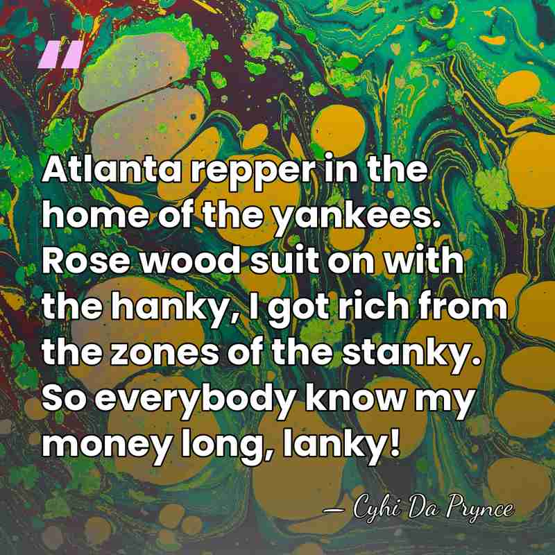 Atlanta repper in the home of the yankees. Rose wood suit on&hellip; - Cyhi Da Prynce
