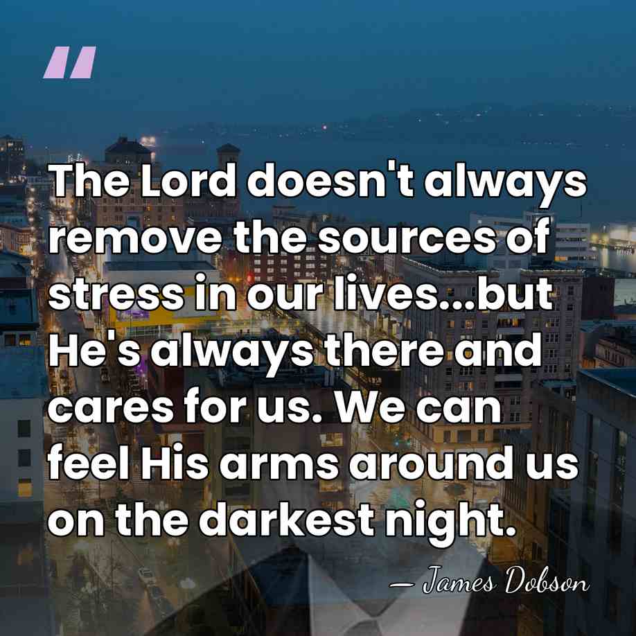 The Lord doesn't always remove the sources of stress in our lives...but&hellip; - James Dobson