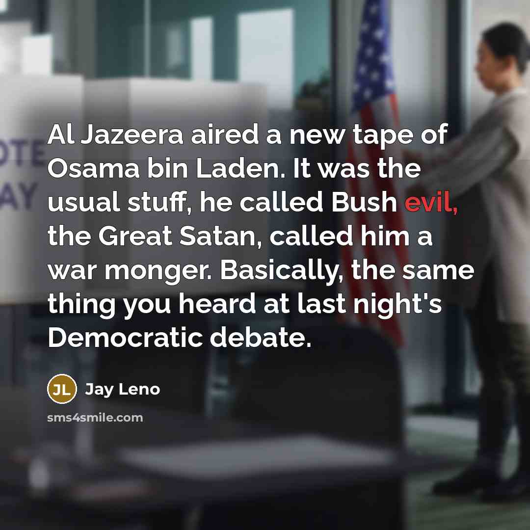 “Al Jazeera aired a new tape of Osama bin Laden.…” quote by Jay Leno