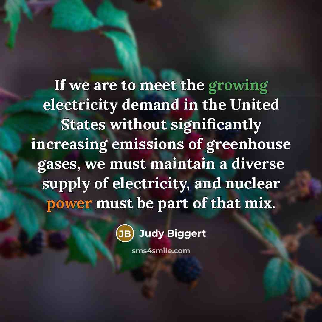 “If we are to meet the growing electricity demand in…” quote by Judy Biggert