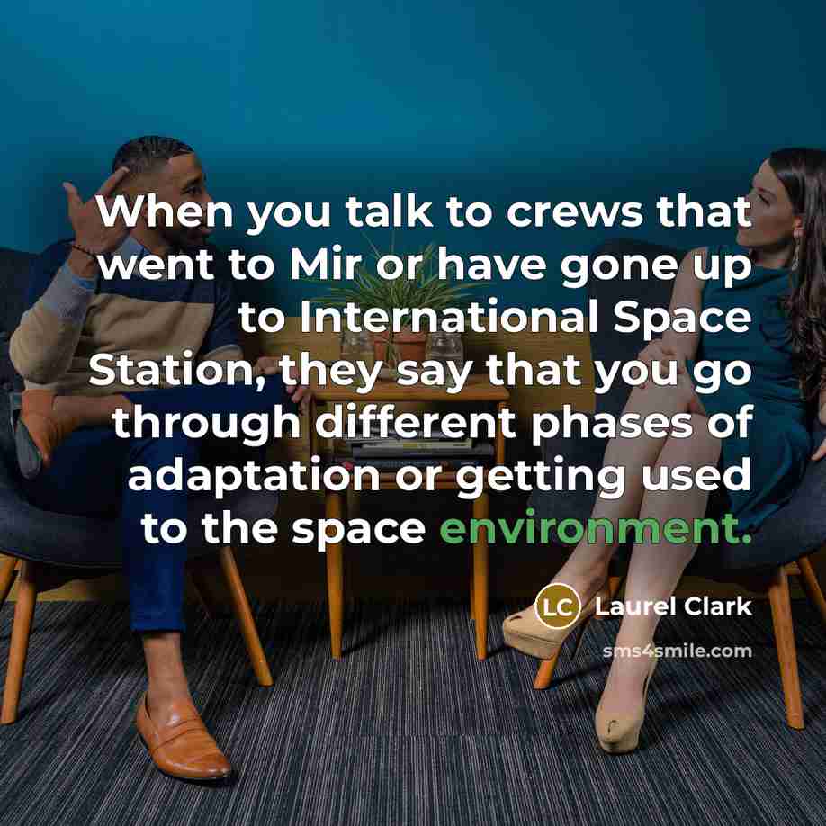 “When you talk to crews that went to Mir or…” quote by Laurel Clark