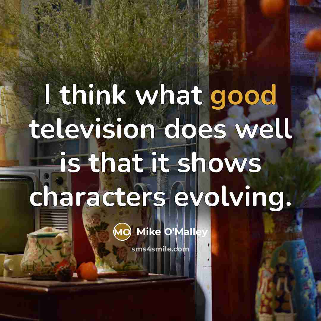 “I think what good television does well is that it…” quote by Mike O'Malley