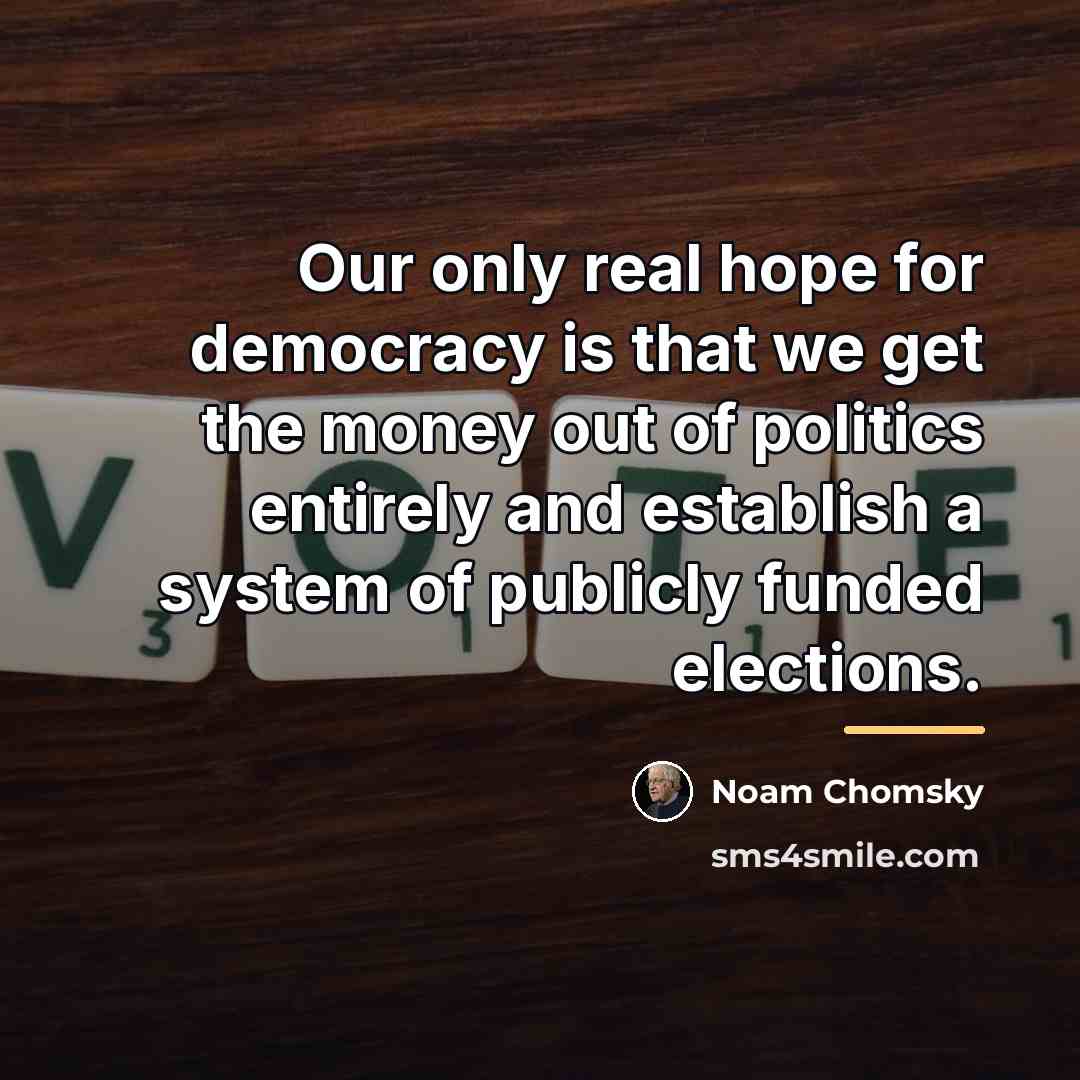 “Our only real hope for democracy is that we get…” quote by Noam Chomsky