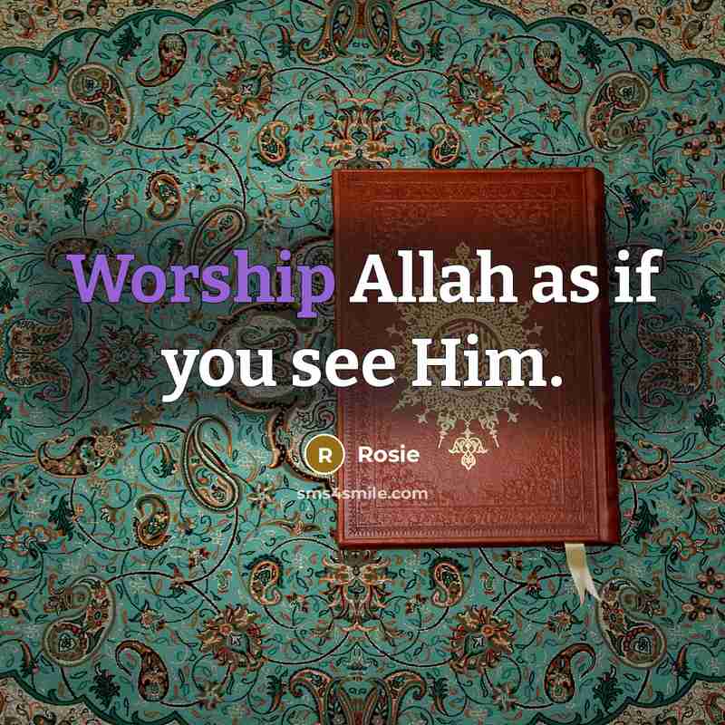 “Worship Allah as if you see Him.…” quote by Rosie