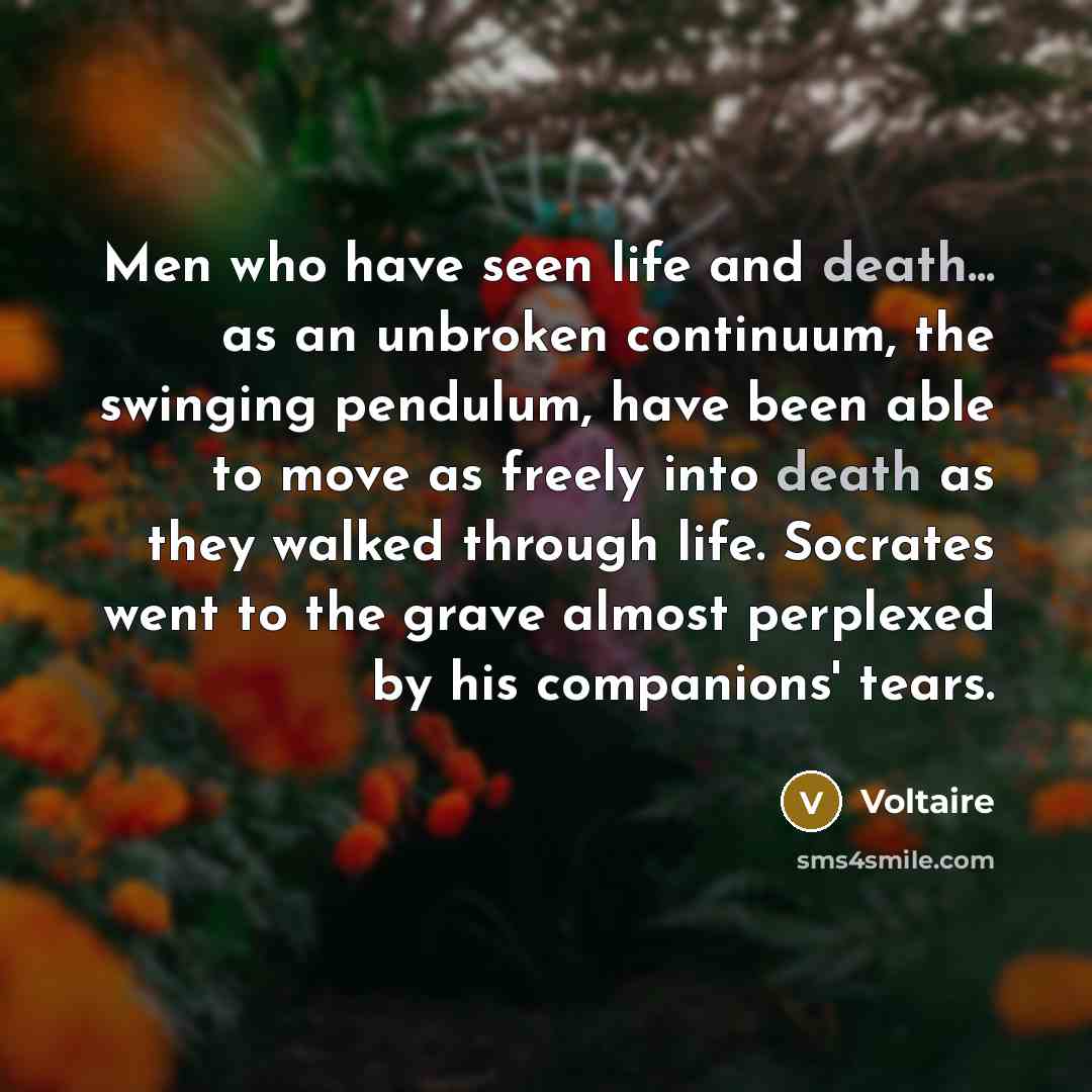 “Men who have seen life and death... as an unbroken…” quote by Voltaire