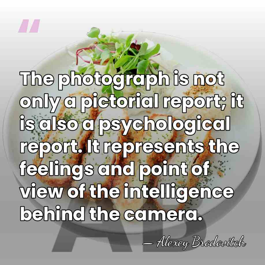 The photograph is not only a pictorial report; it is also a&hellip; - Alexey Brodovitch