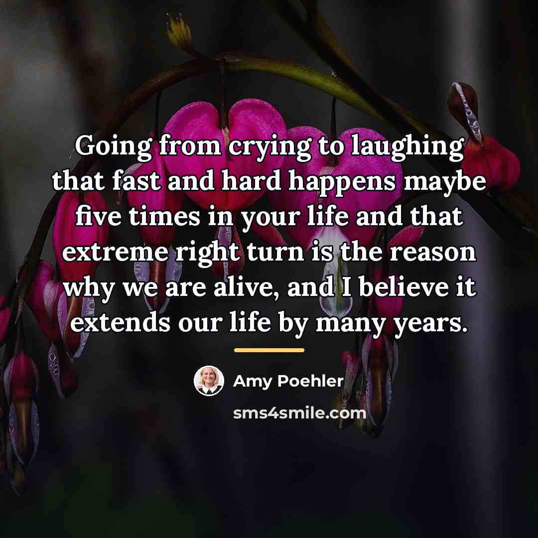 “Going from crying to laughing that fast and hard happens…” quote by Amy Poehler