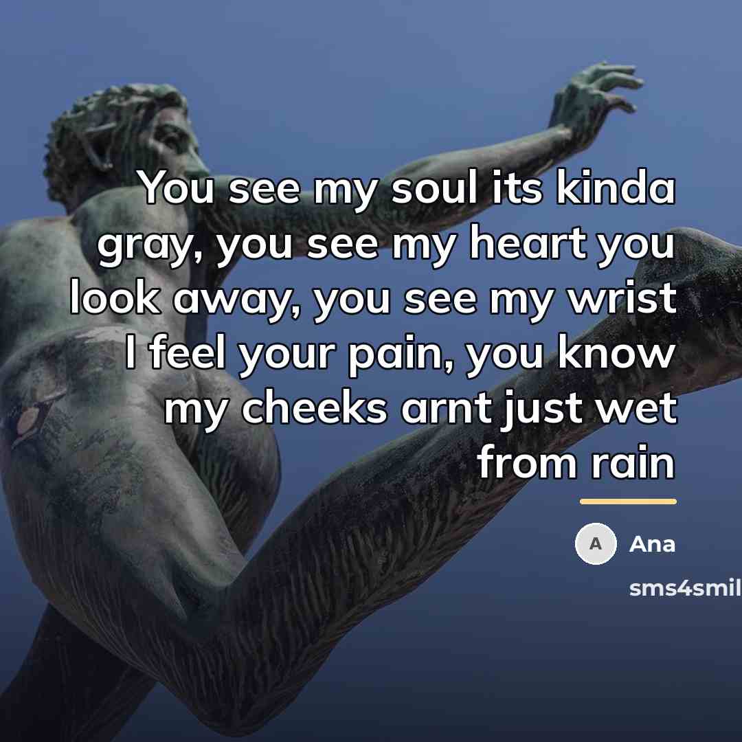 “You see my soul its kinda gray, you see my…” quote by Ana
