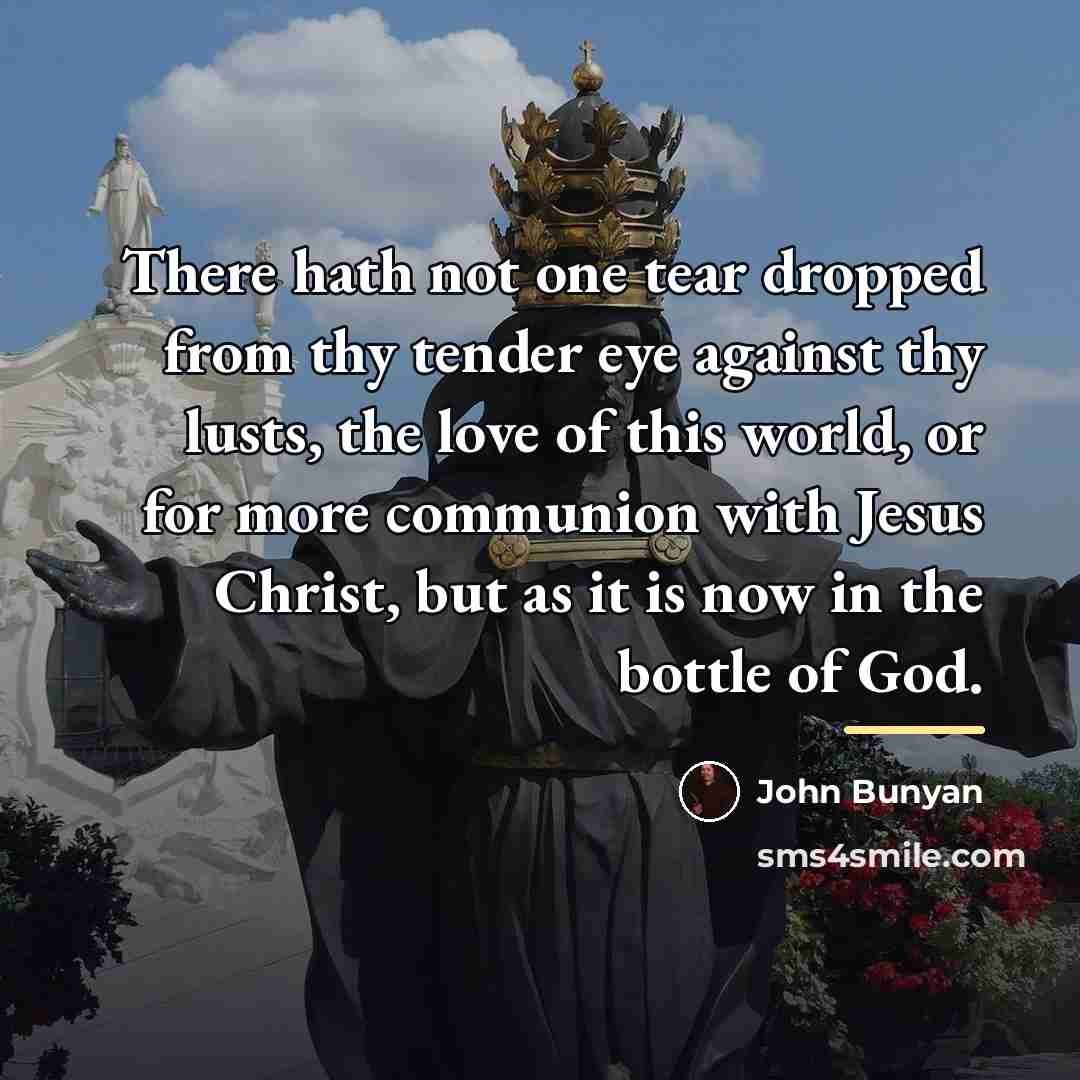 “There hath not one tear dropped from thy tender eye…” quote by John Bunyan