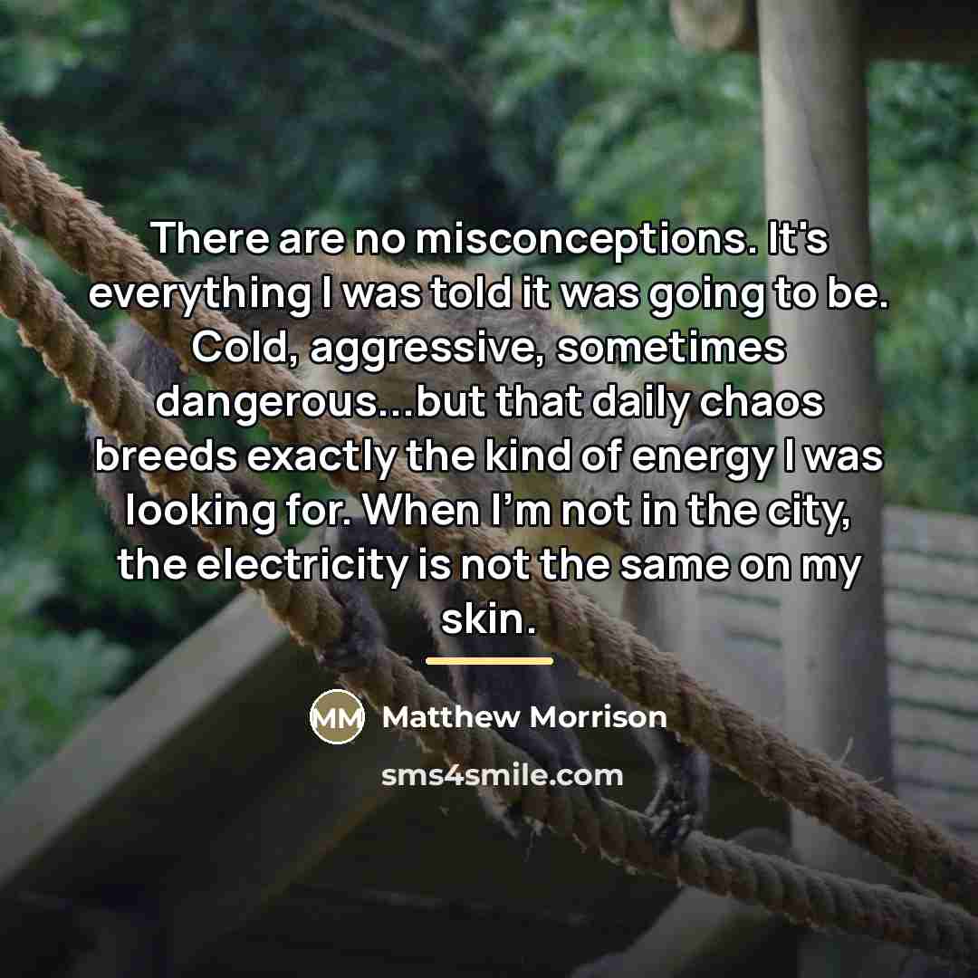 “There are no misconceptions. It's everything I was told it…” quote by Matthew Morrison