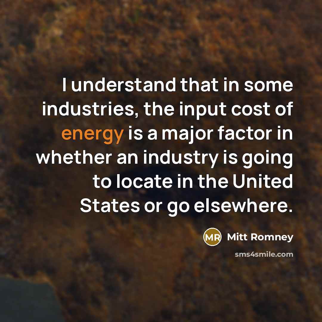 “I understand that in some industries, the input cost of…” quote by Mitt Romney
