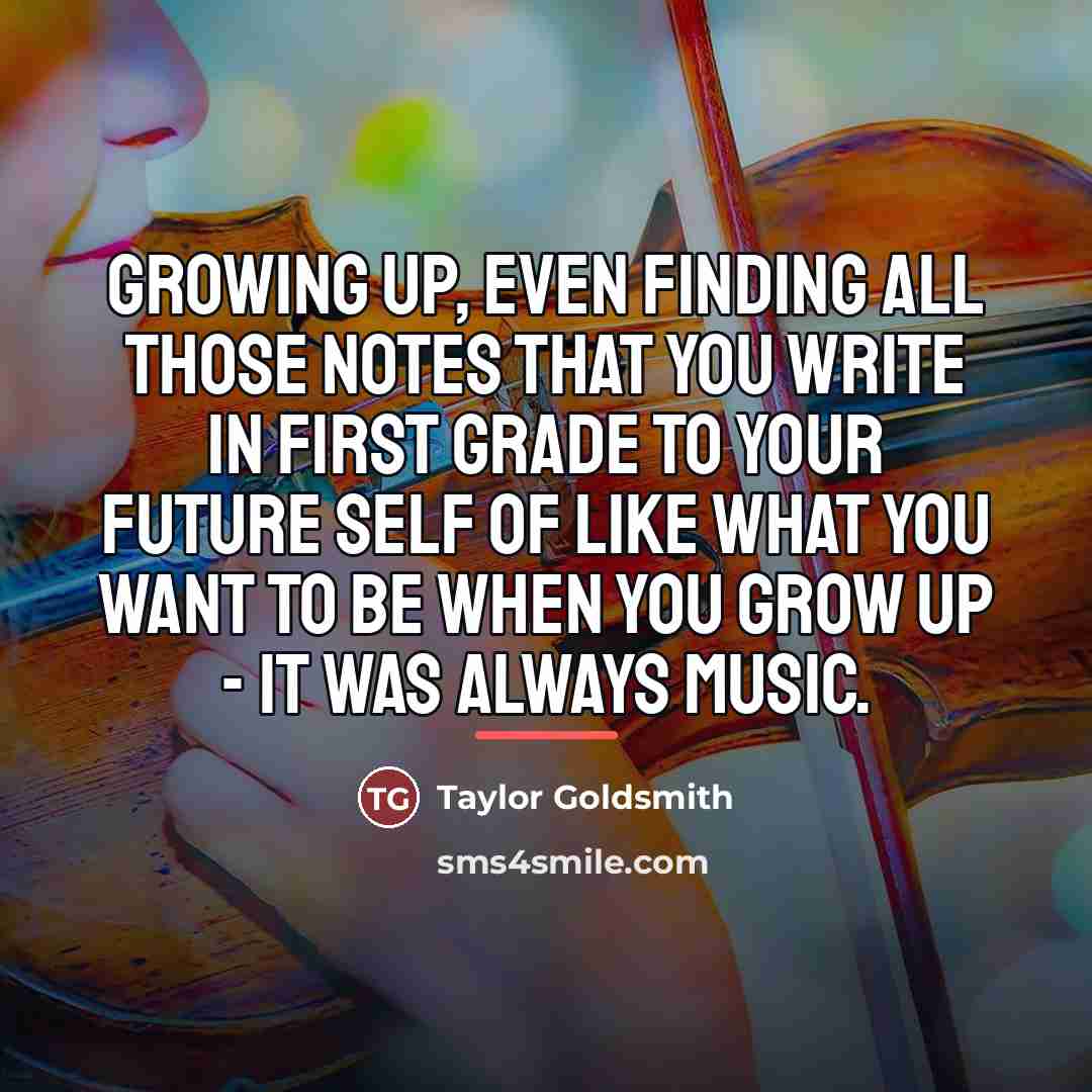 “Growing up, even finding all those notes that you write…” quote by Taylor Goldsmith