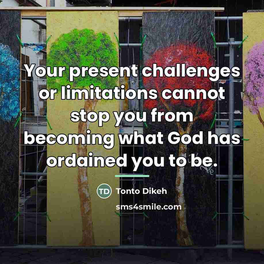 “Your present challenges or limitations cannot stop you from becoming…” quote by Tonto Dikeh
