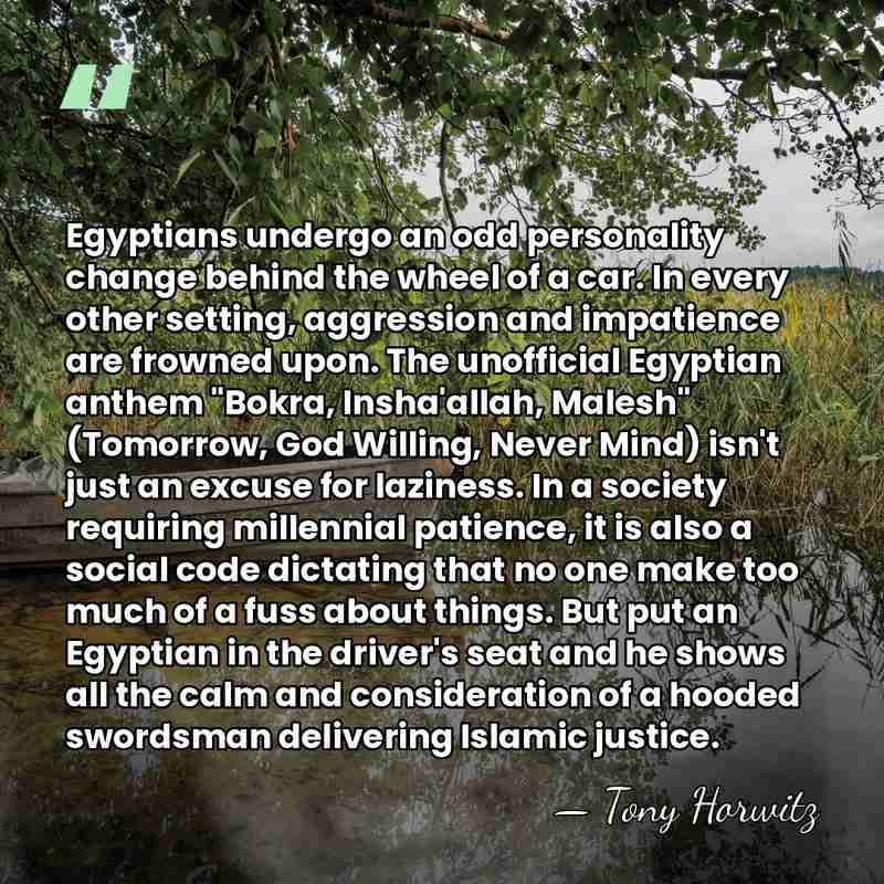 Egyptians undergo an odd personality change behind the wheel of a car.&hellip; - Tony Horwitz