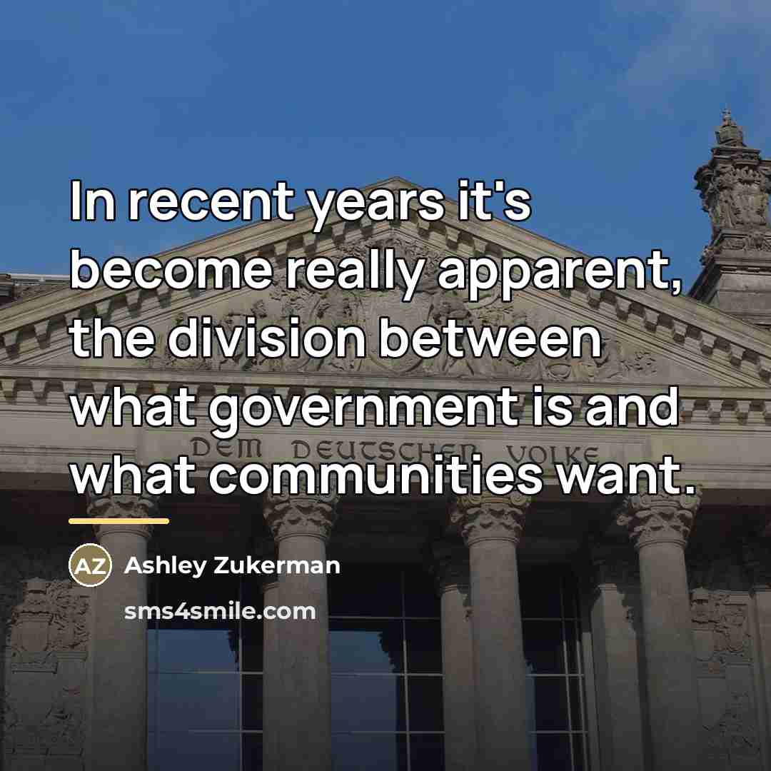 “In recent years it's become really apparent, the division between…” quote by Ashley Zukerman