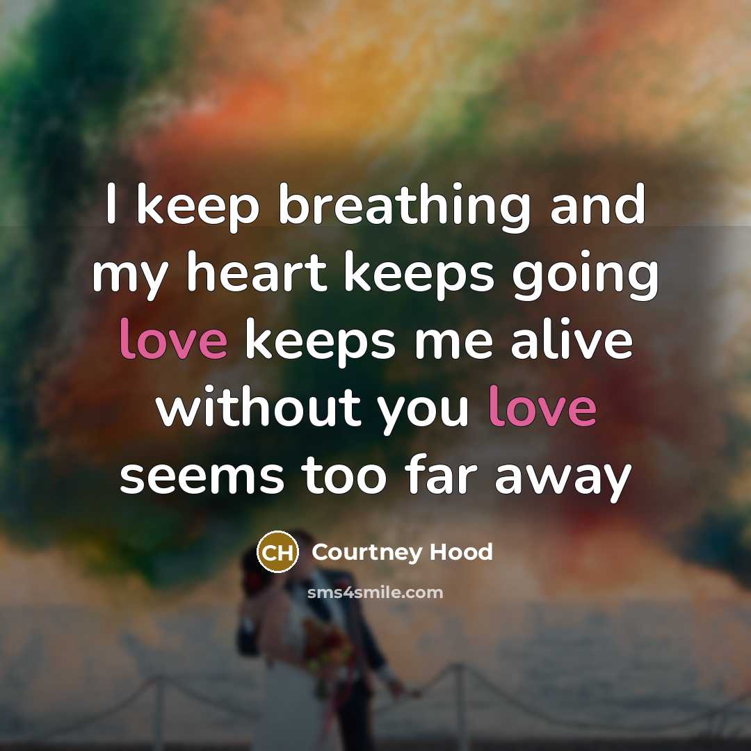 “I keep breathing and my heart keeps going love keeps…” quote by Courtney Hood
