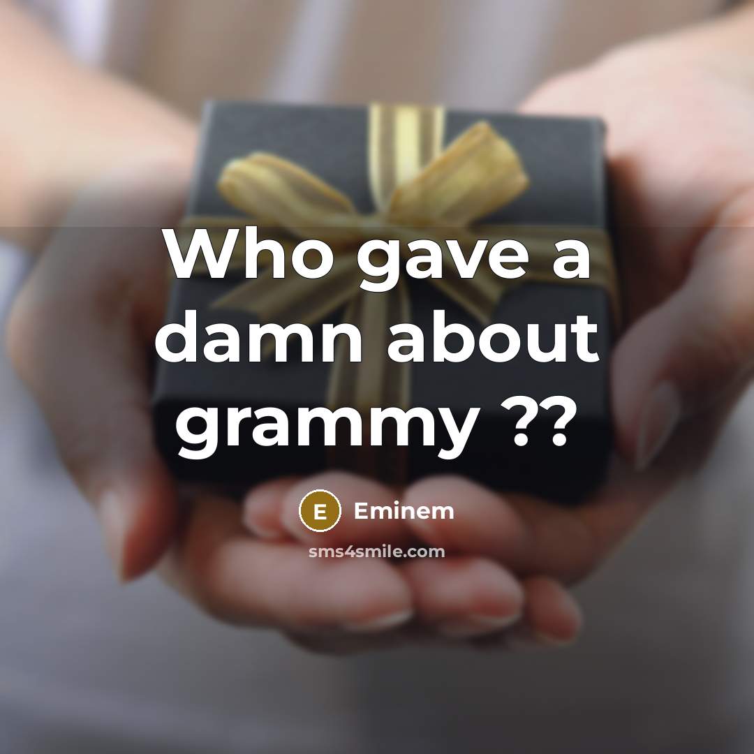 “Who gave a damn about grammy ??…” quote by Eminem