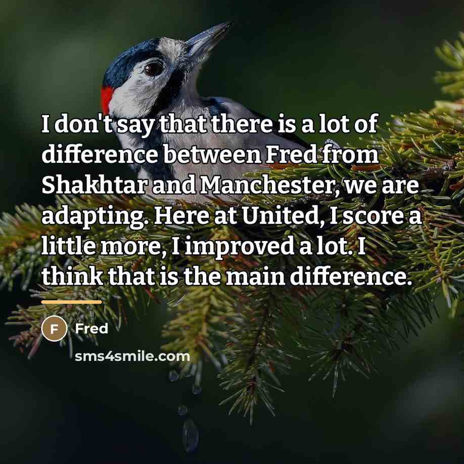 “I don't say that there is a lot of difference…” quote by Fred