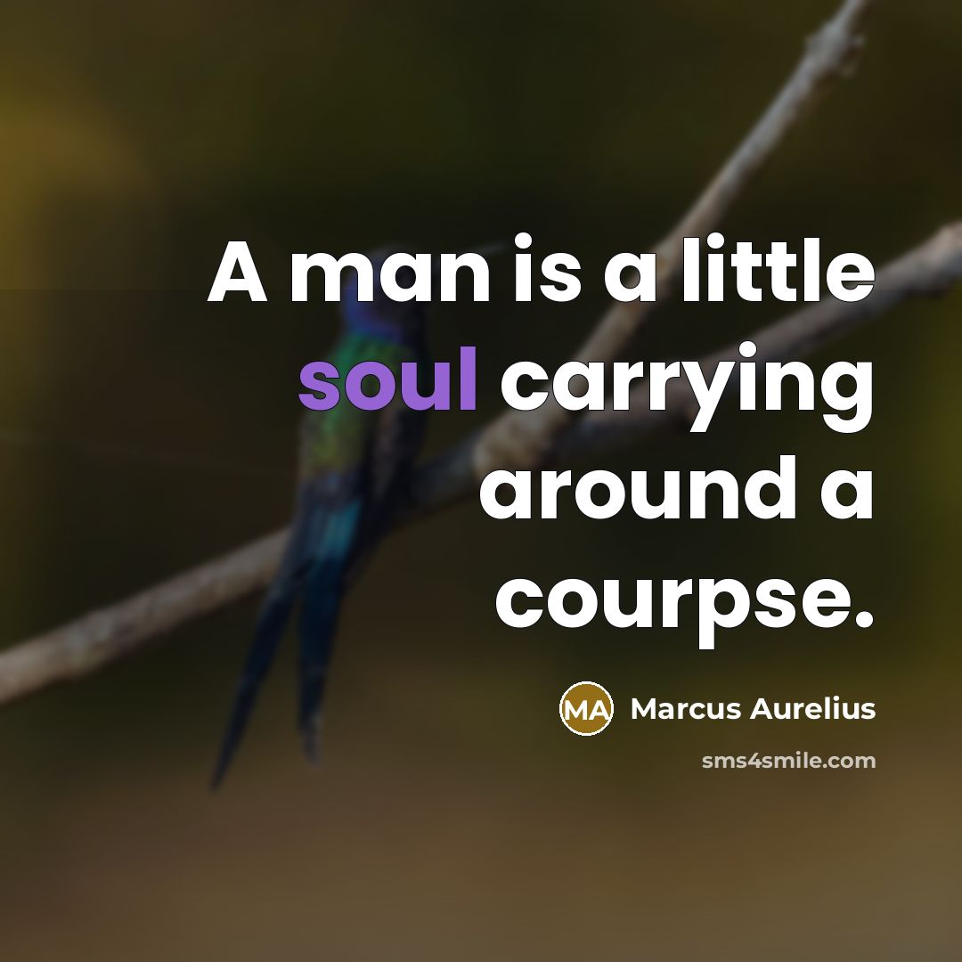 “A man is a little soul carrying around a courpse.…” quote by Marcus Aurelius