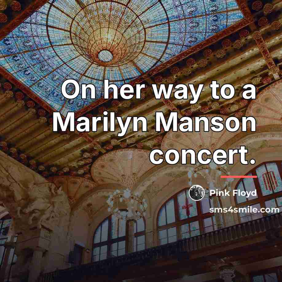 “On her way to a Marilyn Manson concert.…” quote by Pink Floyd