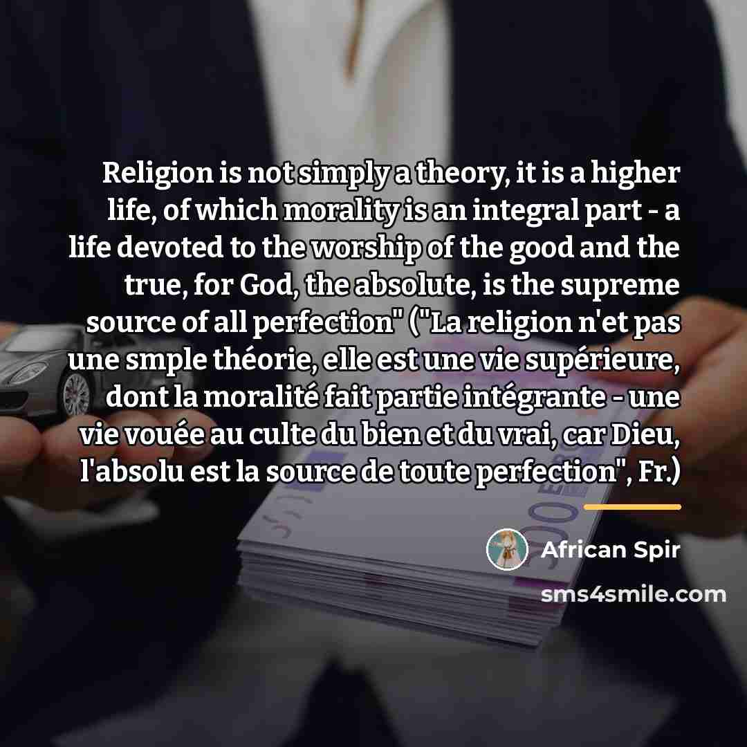 “Religion is not simply a theory, it is a higher…” quote by African Spir