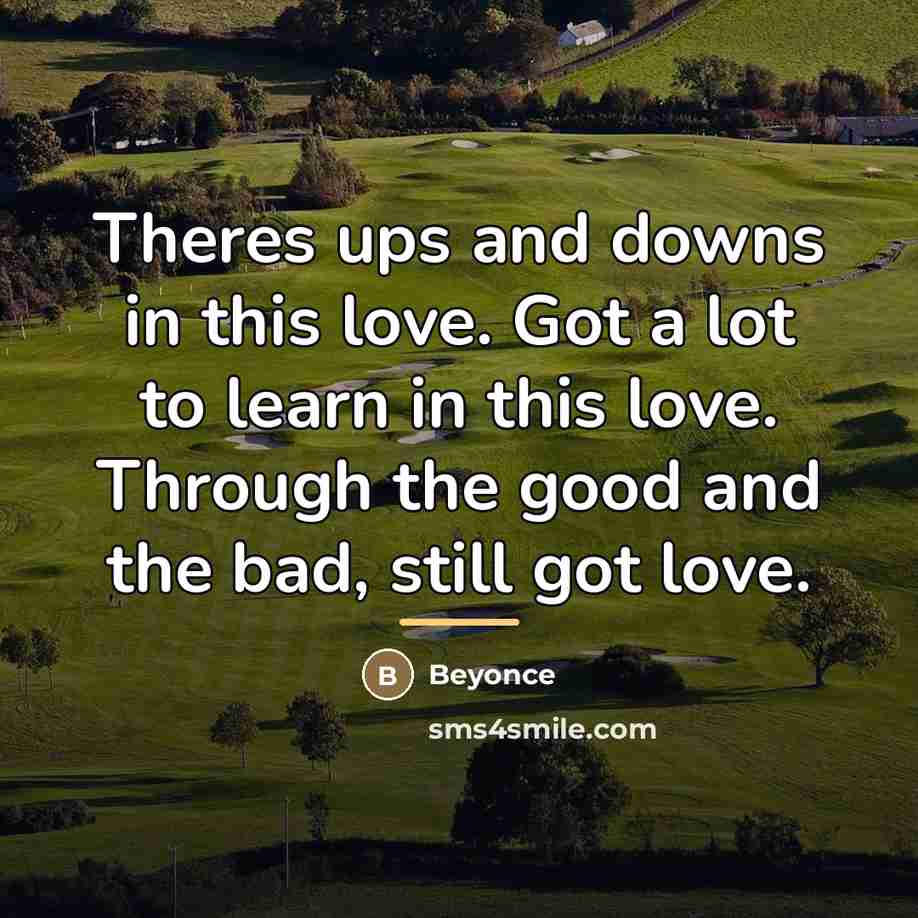 “Theres ups and downs in this love. Got a lot…” quote by Beyoncé