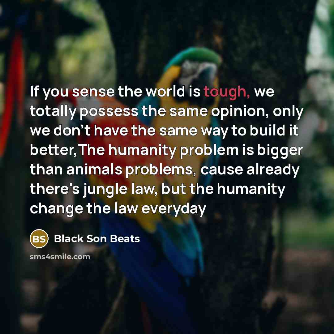 “If you sense the world is tough, we totally possess…” quote by Black Son Beats
