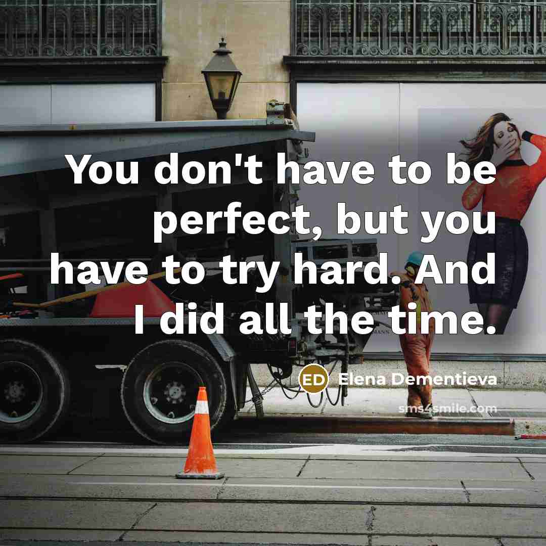 “You don't have to be perfect, but you have to…” quote by Elena Dementieva