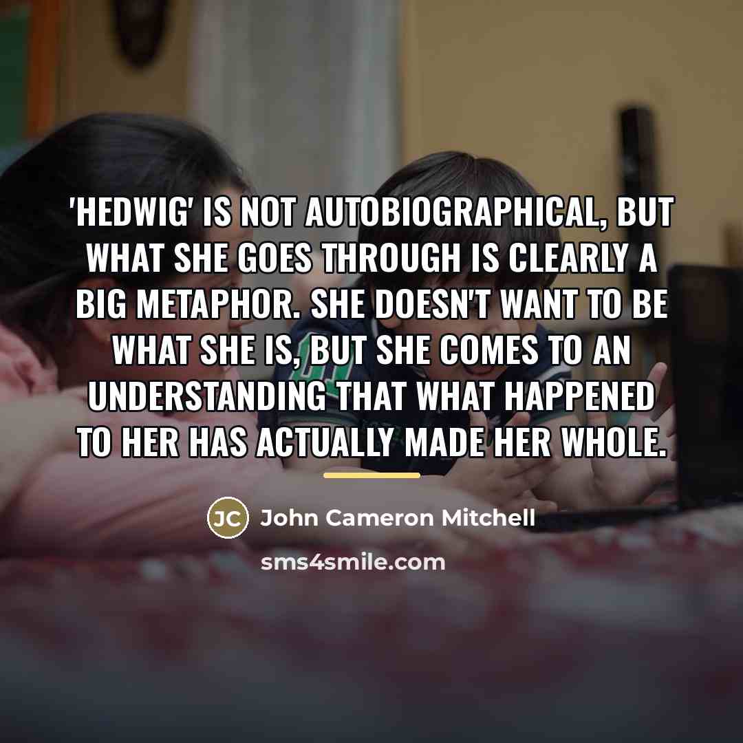 “'Hedwig' is not autobiographical, but what she goes through is…” quote by John Cameron Mitchell