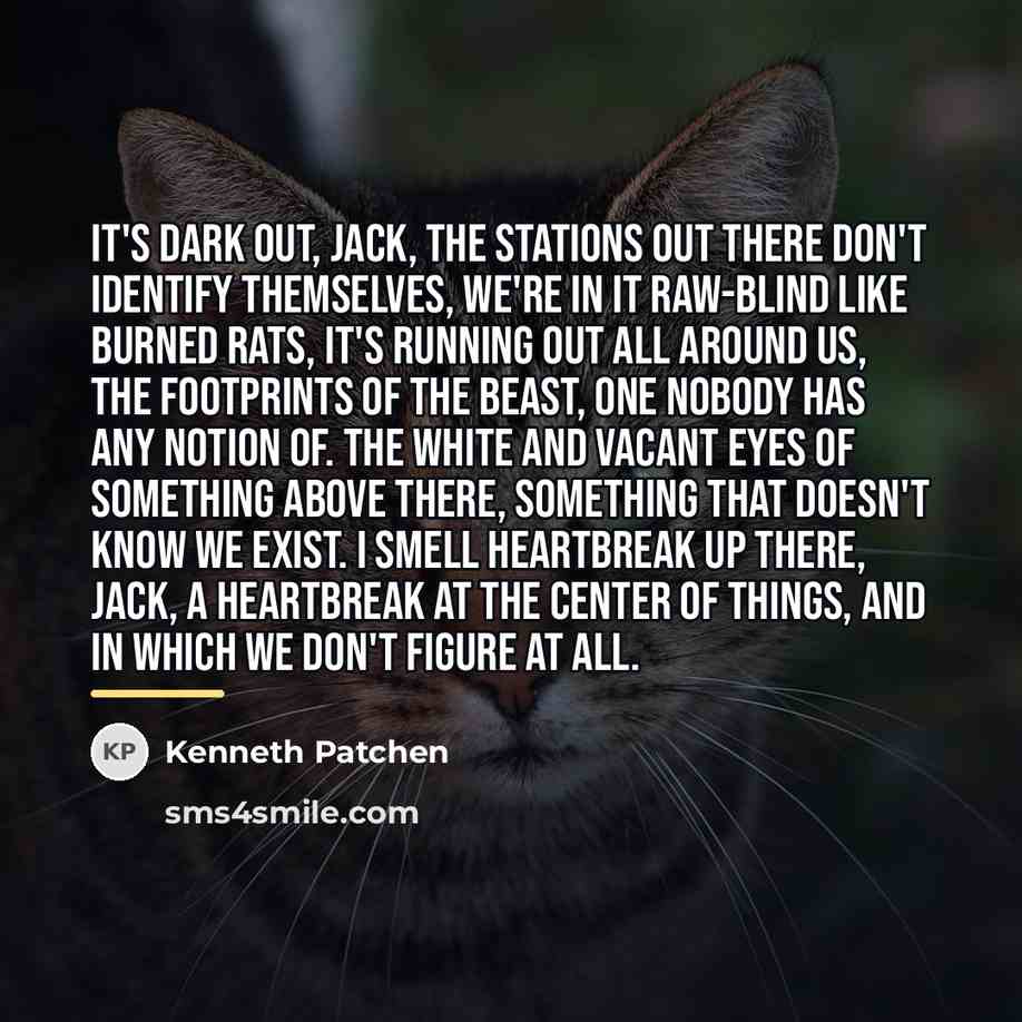 “It's dark out, Jack, the stations out there don't identify…” quote by Kenneth Patchen