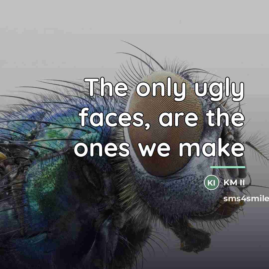 “The only ugly faces, are the ones we make…” quote by KM II