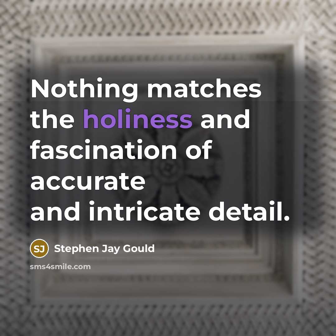 “Nothing matches the holiness and fascination of accurate and intricate…” quote by Stephen Jay Gould