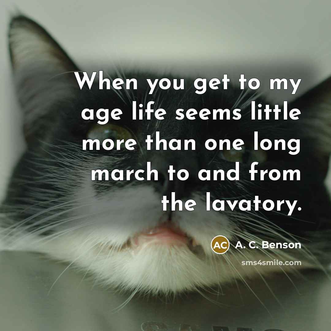 “When you get to my age life seems little more…” quote by A. C. Benson
