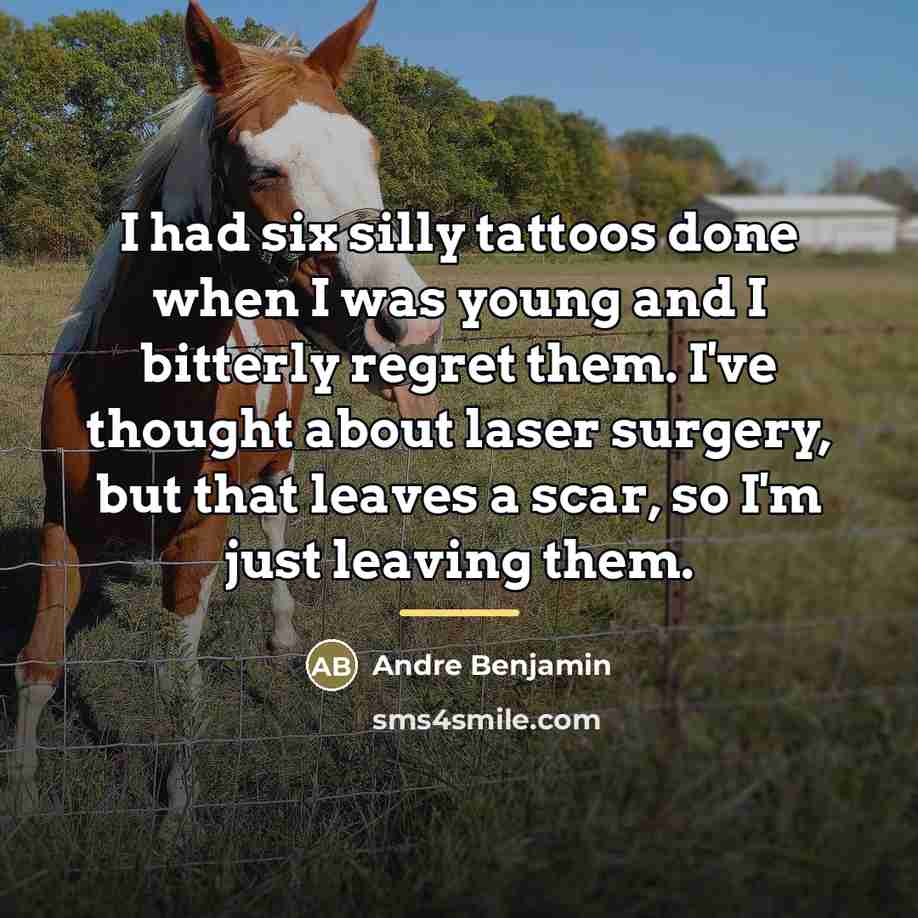 “I had six silly tattoos done when I was young…” quote by Andre Benjamin