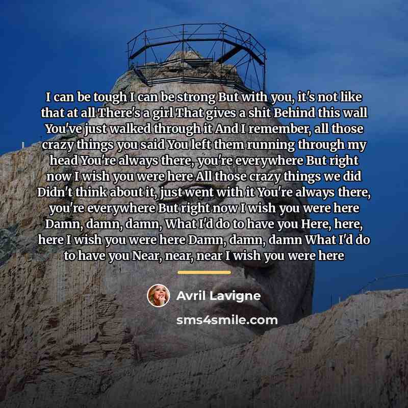 “I can be tough I can be strong But with…” quote by Avril Lavigne
