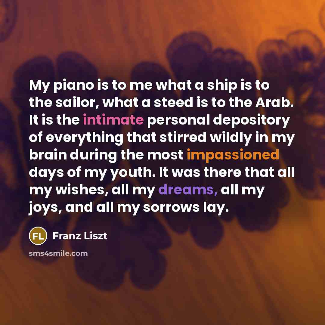 “My piano is to me what a ship is to…” quote by Franz Liszt
