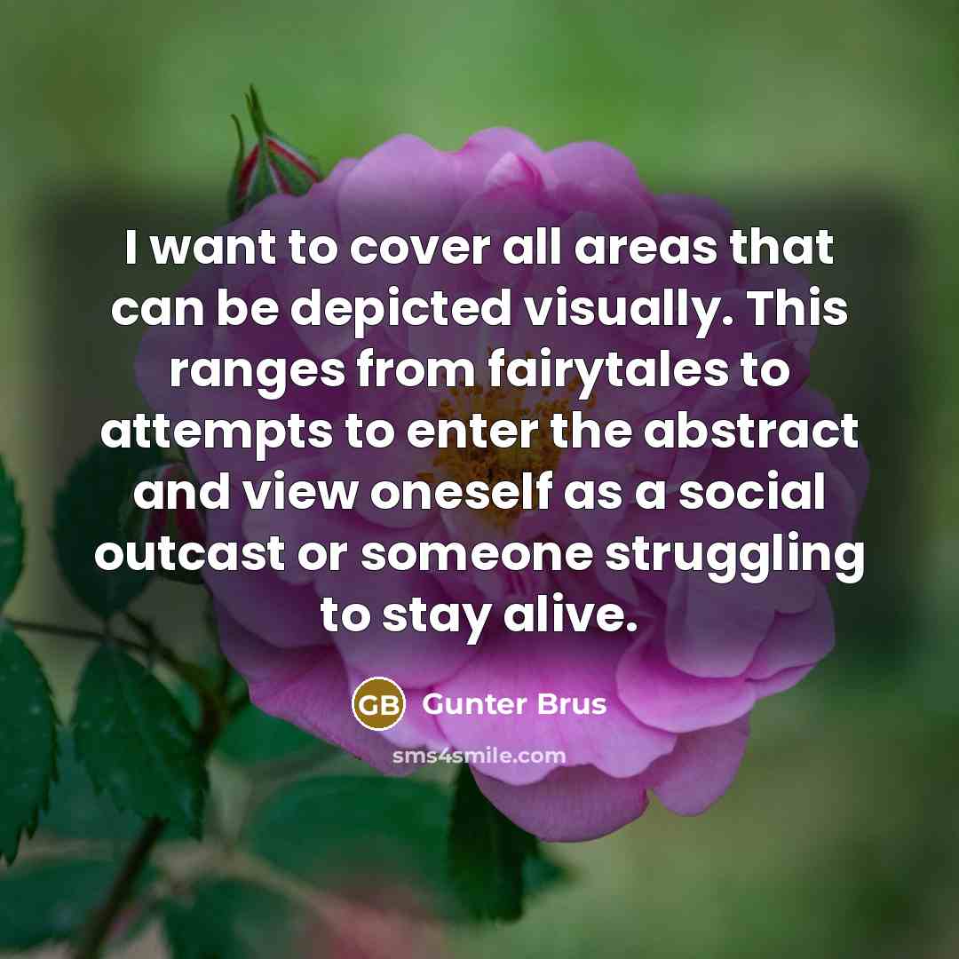 “I want to cover all areas that can be depicted…” quote by Gunter Brus
