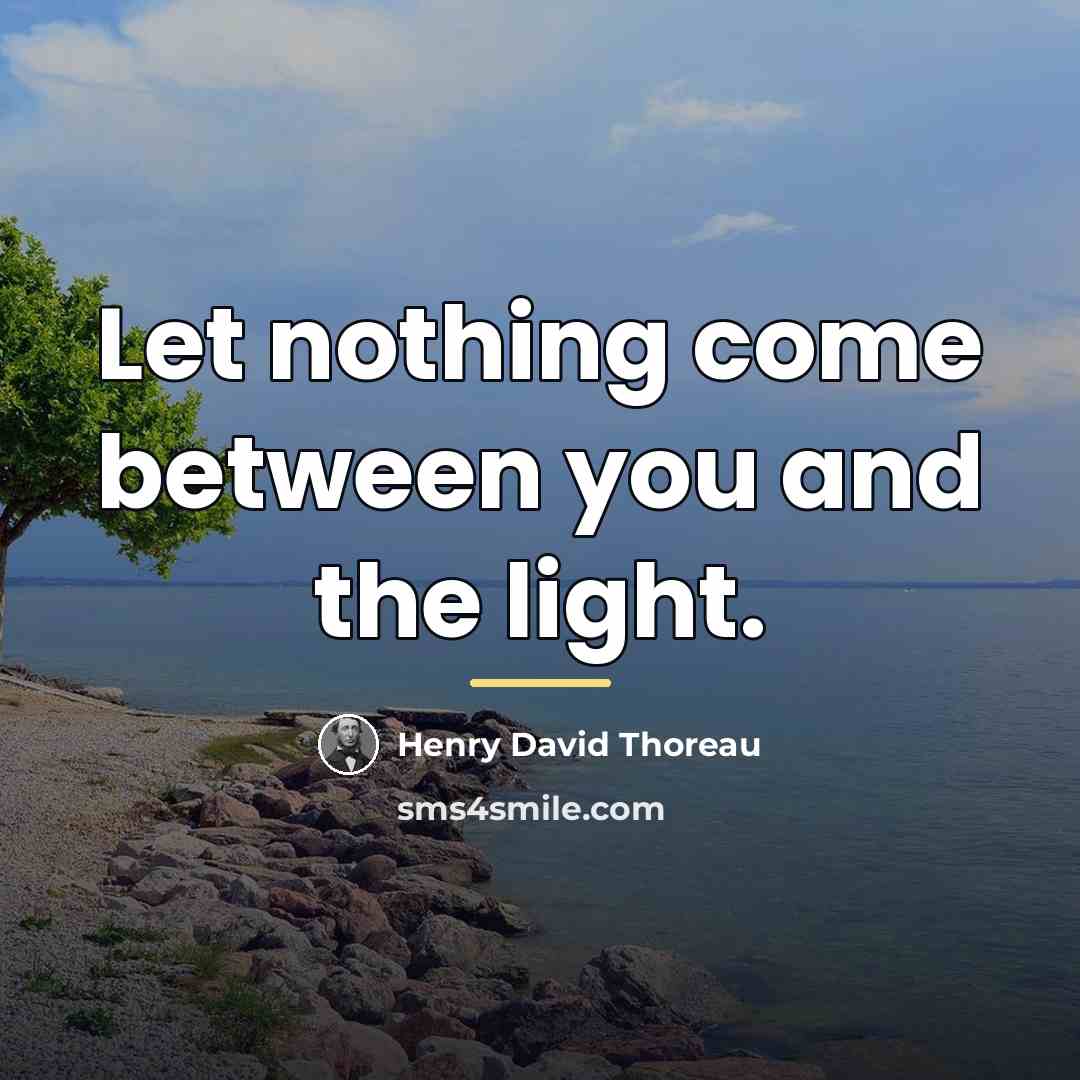“Let nothing come between you and the light.…” quote by Henry David Thoreau