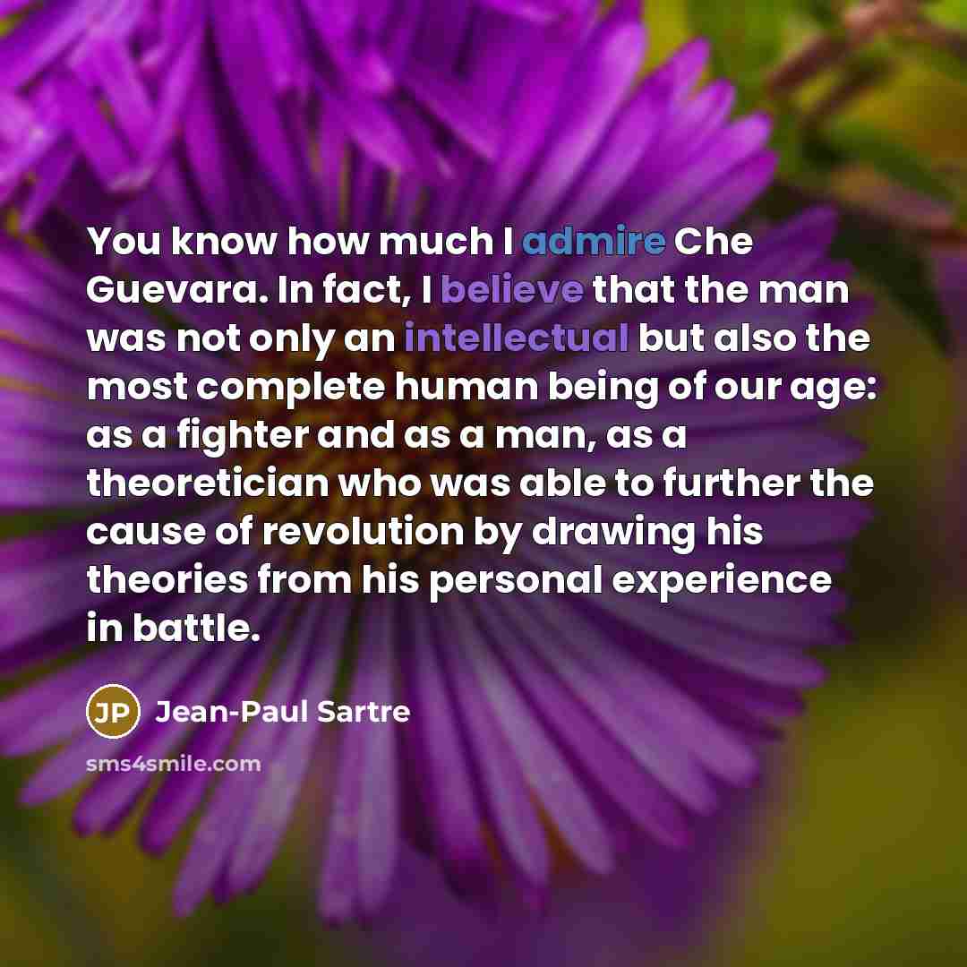 “You know how much I admire Che Guevara. In fact,…” quote by Jean-Paul Sartre