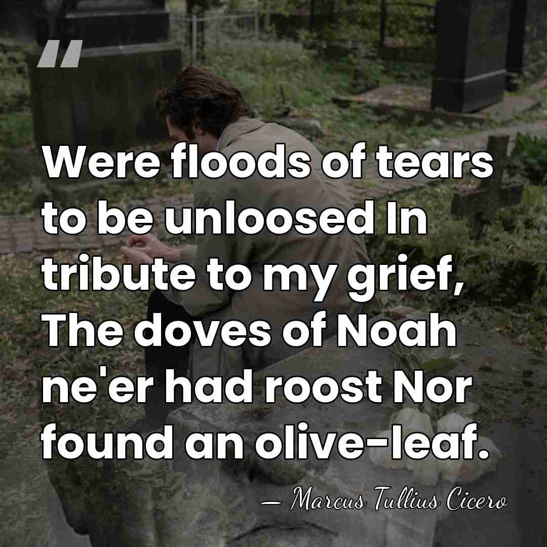 Were floods of tears to be unloosed In tribute to my grief,&hellip; - Marcus Tullius Cicero