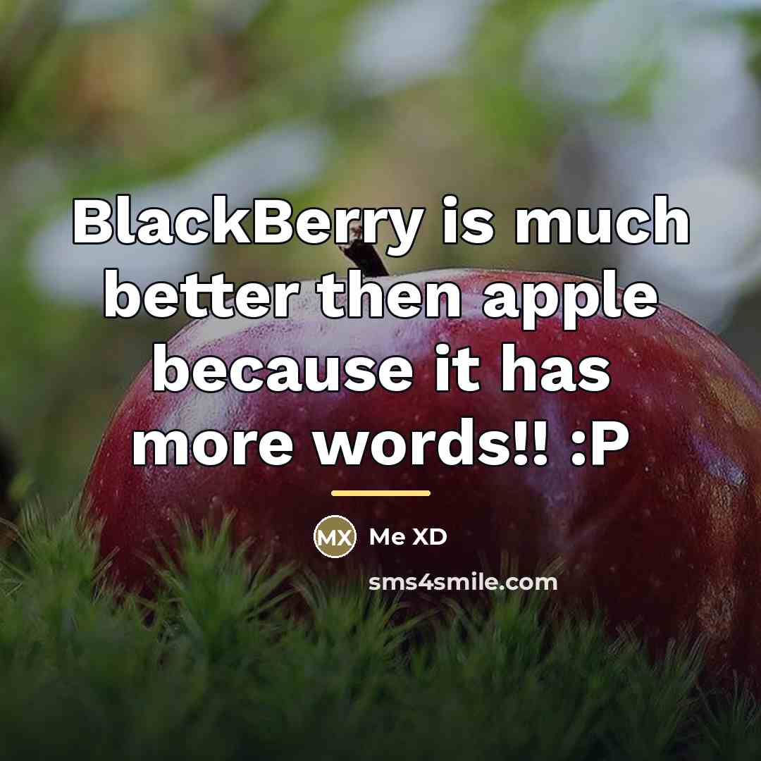 “BlackBerry is much better then apple because it has more…” quote by Me XD