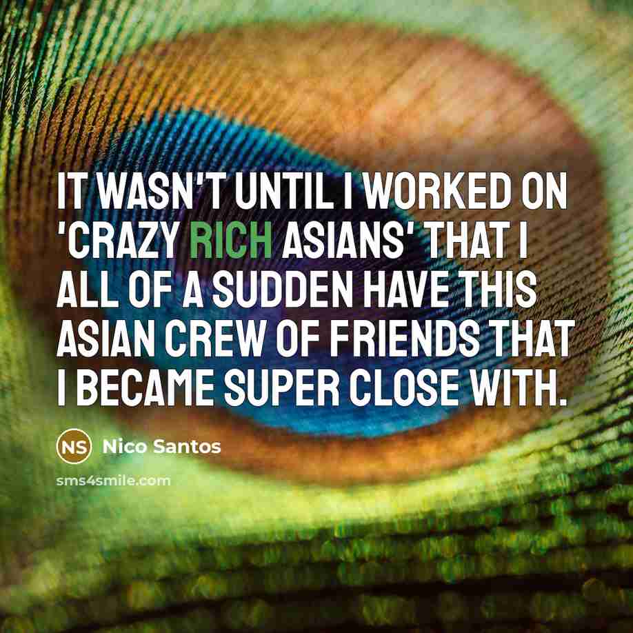 “It wasn't until I worked on 'Crazy Rich Asians' that…” quote by Nico Santos