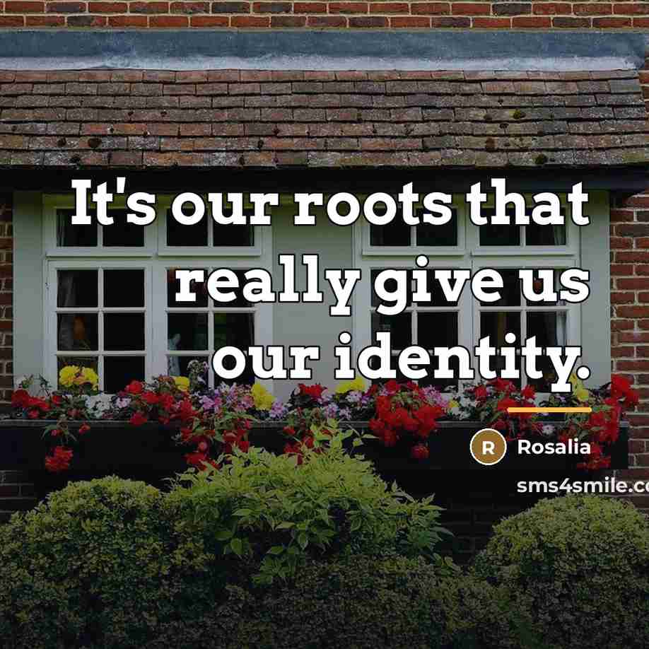 “It's our roots that really give us our identity.…” quote by Rosalia